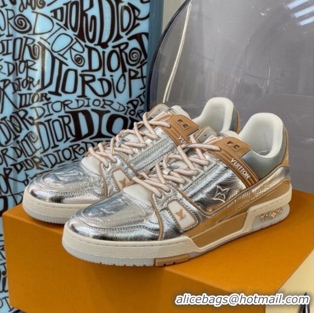 Top Quality Louis Vuitton LV Trainer Sneakers 121778 Silver/Beige