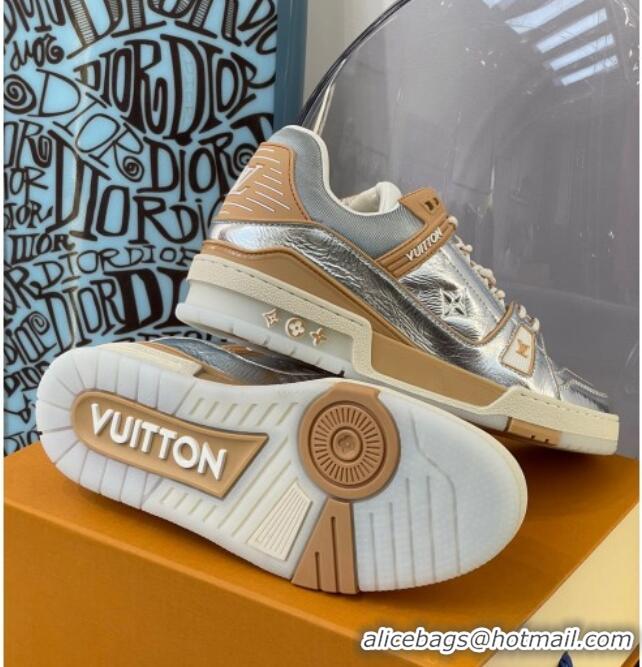 Top Quality Louis Vuitton LV Trainer Sneakers 121778 Silver/Beige