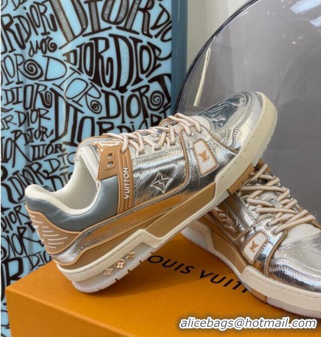 Top Quality Louis Vuitton LV Trainer Sneakers 121778 Silver/Beige