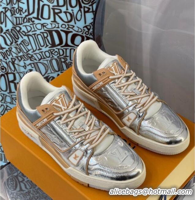 Top Quality Louis Vuitton LV Trainer Sneakers 121778 Silver/Beige