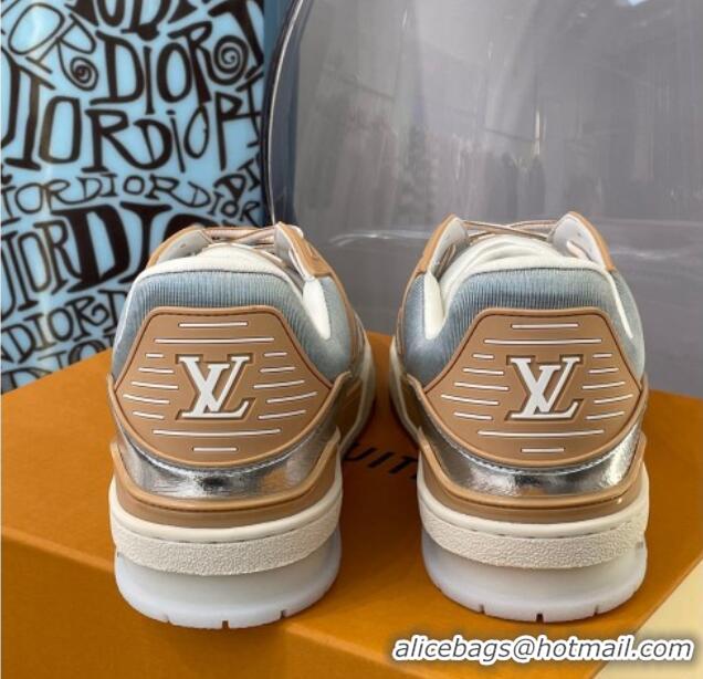 Top Quality Louis Vuitton LV Trainer Sneakers 121778 Silver/Beige