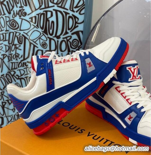 Best Design Louis Vuitton LV Trainer Sneakers 121778 Blue/White/Red