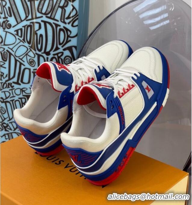 Best Design Louis Vuitton LV Trainer Sneakers 121778 Blue/White/Red