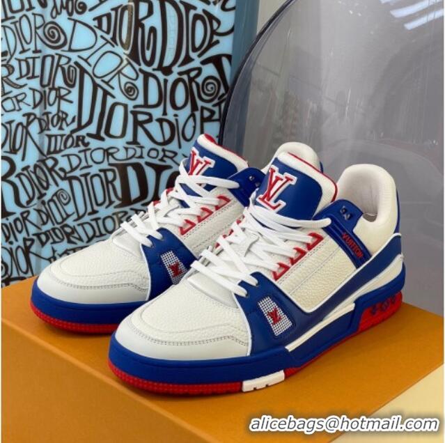 Best Design Louis Vuitton LV Trainer Sneakers 121778 Blue/White/Red