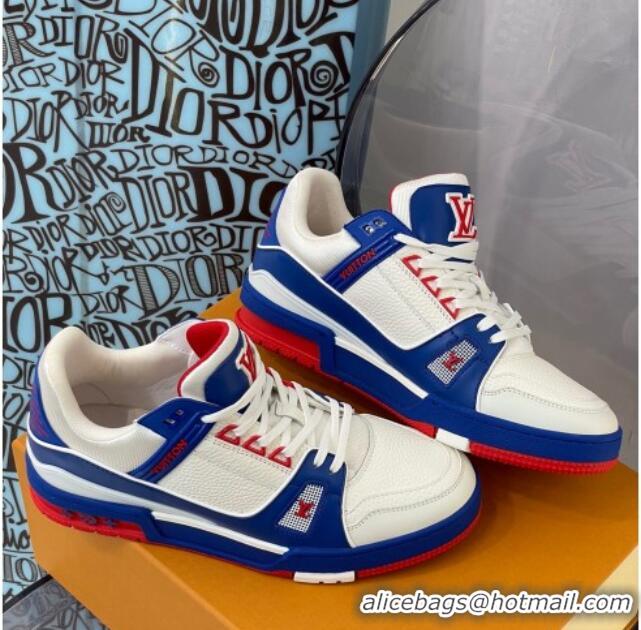 Best Design Louis Vuitton LV Trainer Sneakers 121778 Blue/White/Red