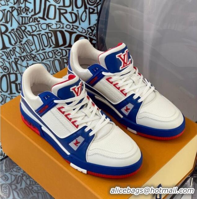 Best Design Louis Vuitton LV Trainer Sneakers 121778 Blue/White/Red