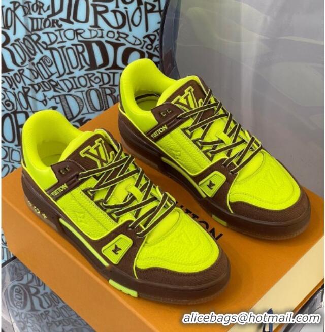 Perfect Louis Vuitton LV Trainer Leather Sneakers 121785 Yellow/Brown