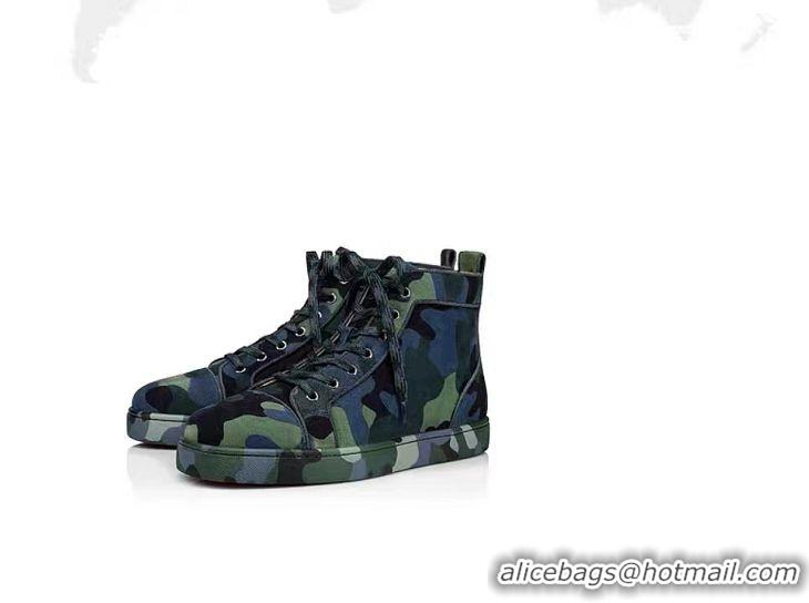 Hot Sell Christian Louboutin Louis Orlato Camouflage High-Top Sneakers CL8870