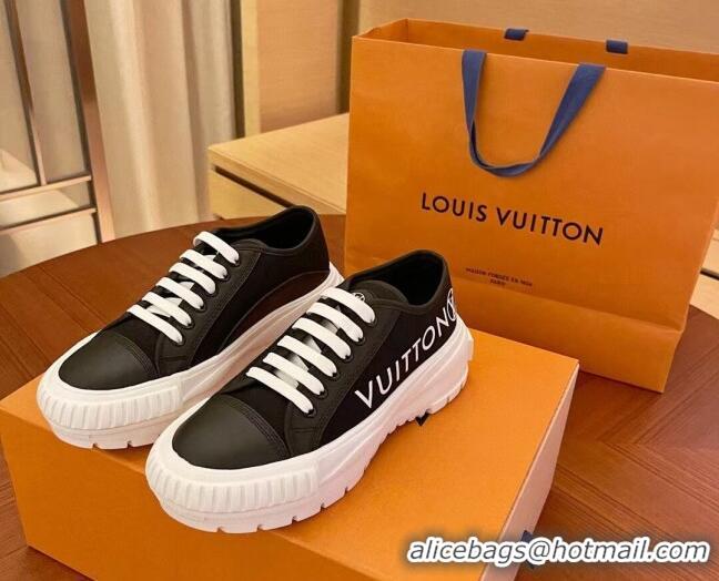 Low Price Louis Vuitton LV Squad Canvas and Leather Low-top Sneakers 121805 Black