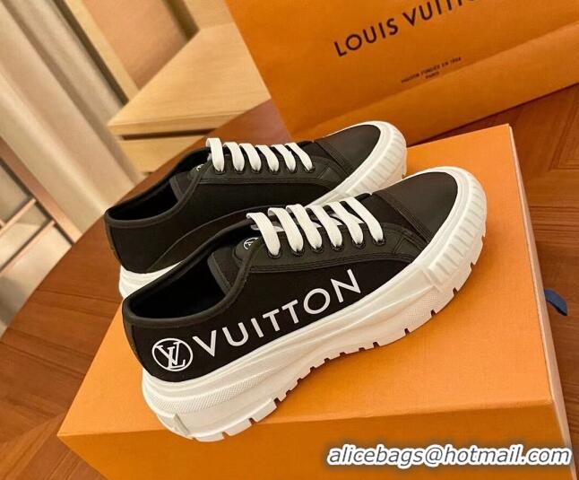 Low Price Louis Vuitton LV Squad Canvas and Leather Low-top Sneakers 121805 Black