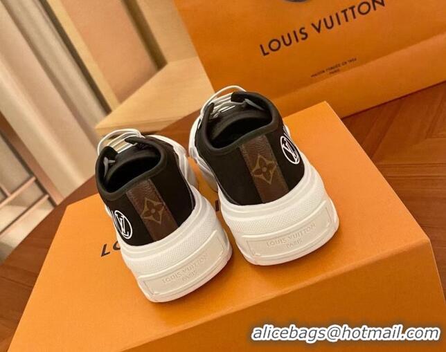 Low Price Louis Vuitton LV Squad Canvas and Leather Low-top Sneakers 121805 Black