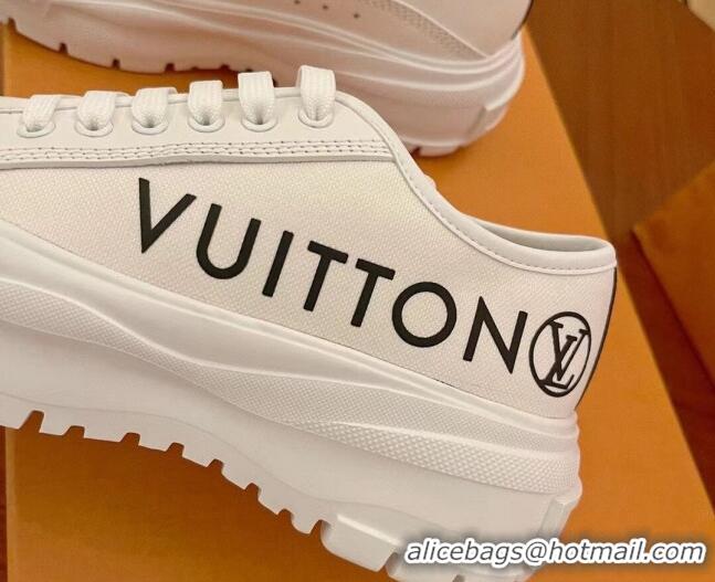 Unique Grade Louis Vuitton LV Squad Canvas and Leather Low-top Sneakers 121807 White