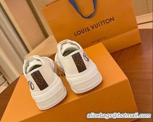 Unique Grade Louis Vuitton LV Squad Canvas and Leather Low-top Sneakers 121807 White