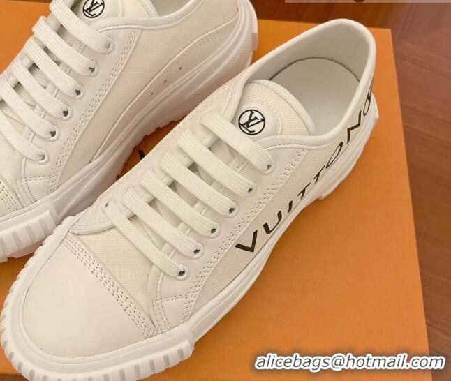 Unique Grade Louis Vuitton LV Squad Canvas and Leather Low-top Sneakers 121807 White