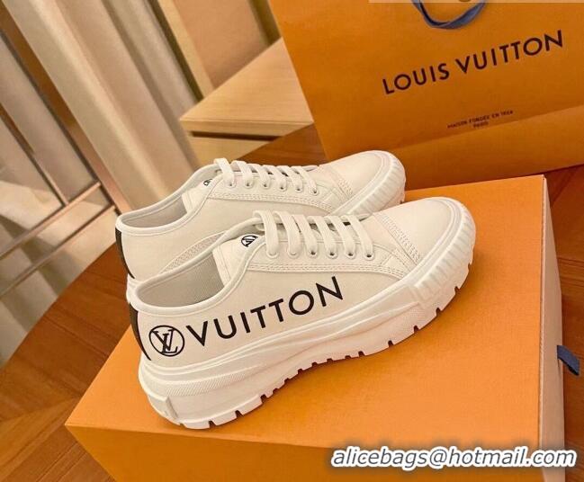 Unique Grade Louis Vuitton LV Squad Canvas and Leather Low-top Sneakers 121807 White