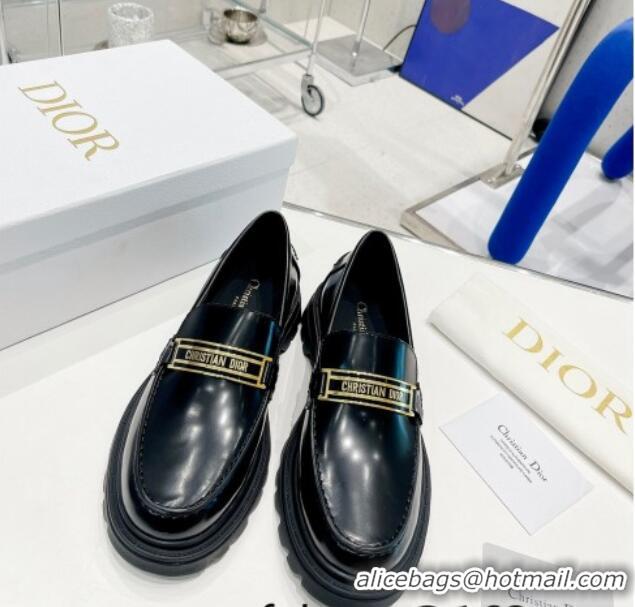 Perfect Dior Code Loafers in Black Brushed Calfskin 121530