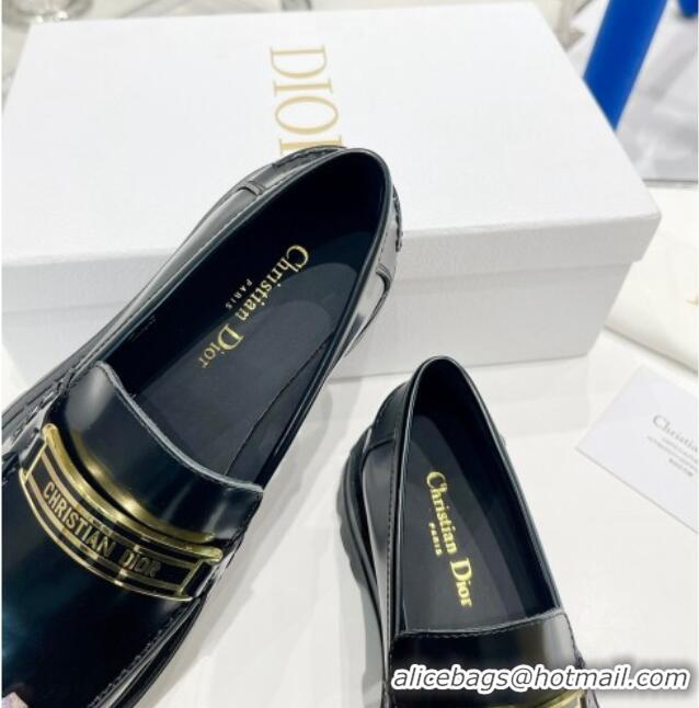 Perfect Dior Code Loafers in Black Brushed Calfskin 121530