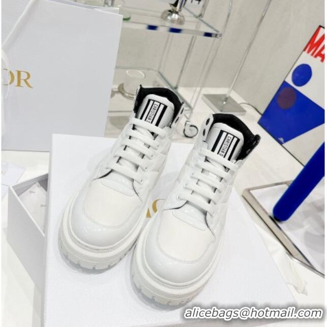 Super Quality Dior D-Player Boot Sneakers in Quilted Nylon White/Black 121534