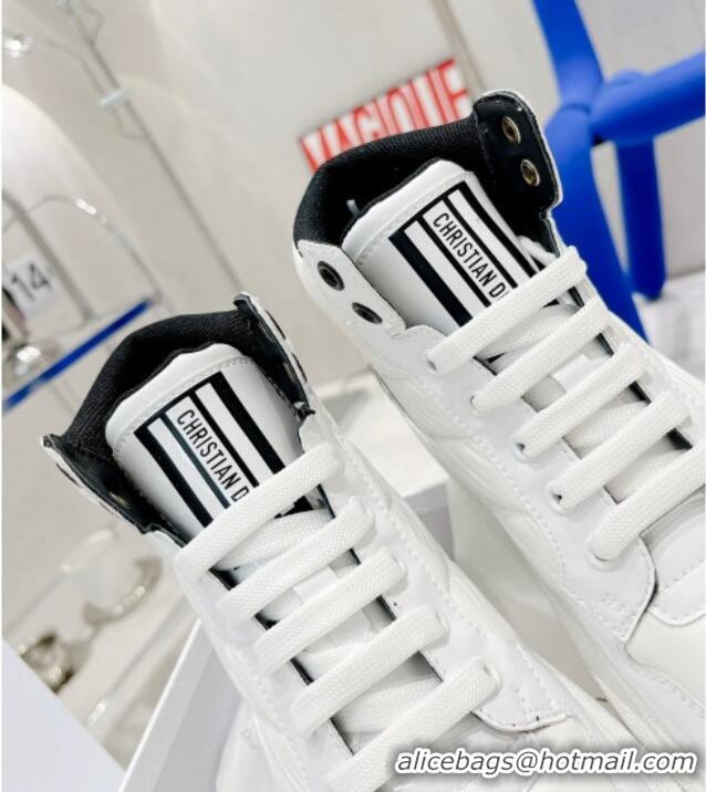 Super Quality Dior D-Player Boot Sneakers in Quilted Nylon White/Black 121534