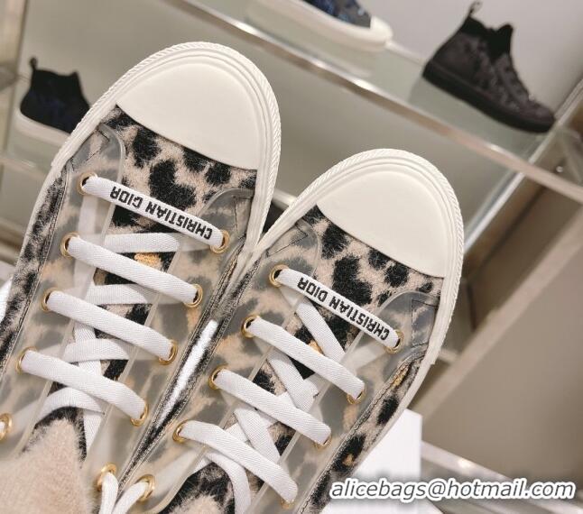 New Style Dior Walk'n'Dior Sneakers in Fur-Effect Knit Printed with Beige Multicolor Mizza Pattern 121549