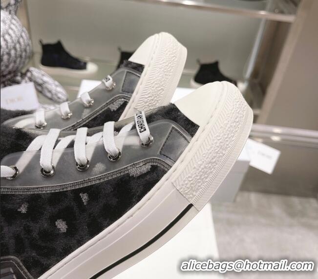 Best Luxury Dior Walk'n'Dior Sneakers in Fur-Effect Knit Printed with Grey Multicolor Mizza Pattern 121550