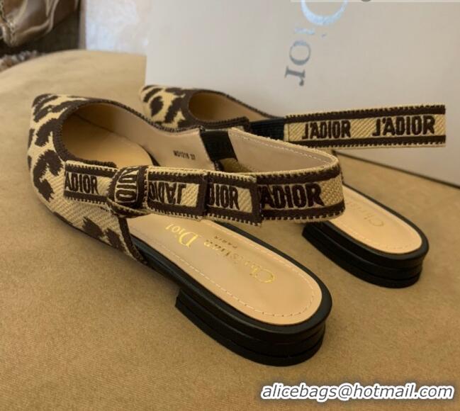 Affordable Price Dior J'Adior Slingback Ballerina Flat in Beige Multicolor Mizza Embroidered Cotton 121555