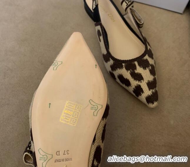 Affordable Price Dior J'Adior Slingback Ballerina Flat in Beige Multicolor Mizza Embroidered Cotton 121555