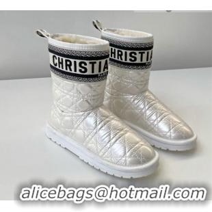 Best Design Dior Oblique Snow Ankle Boots Pearly White 121812