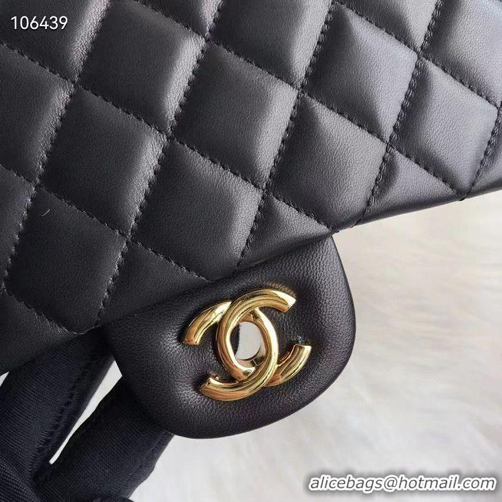 New Discount Chanel Quilted Lambskin Flap Bag A35202 Black/Gold