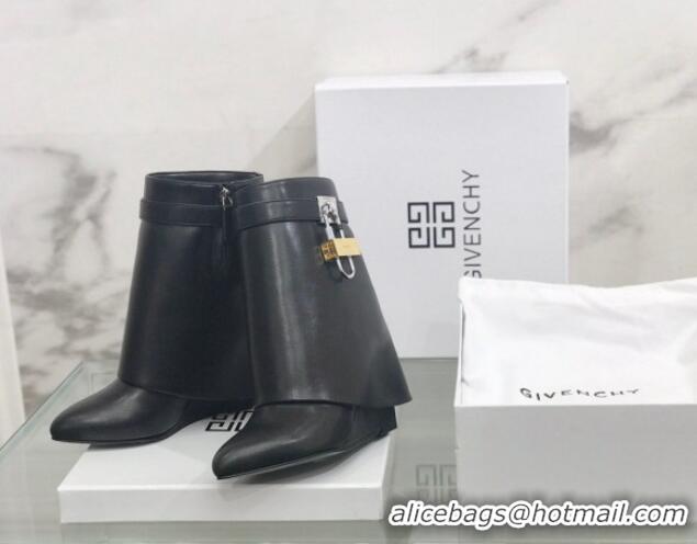 Sale Design Givenchy Shark Lock Ankle Boots in Leather 1230051 Black