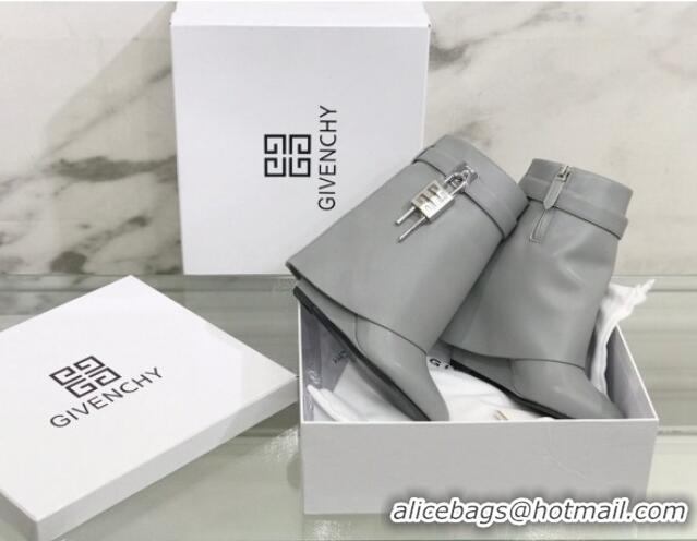 Grade Quality Givenchy Shark Lock Ankle Boots in Leather 1230051 Grey