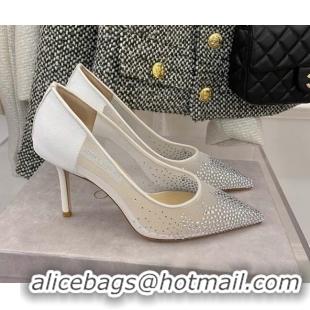 Perfect Jimmy Choo Crystal Mesh Pumps 8.5cm 121665 White