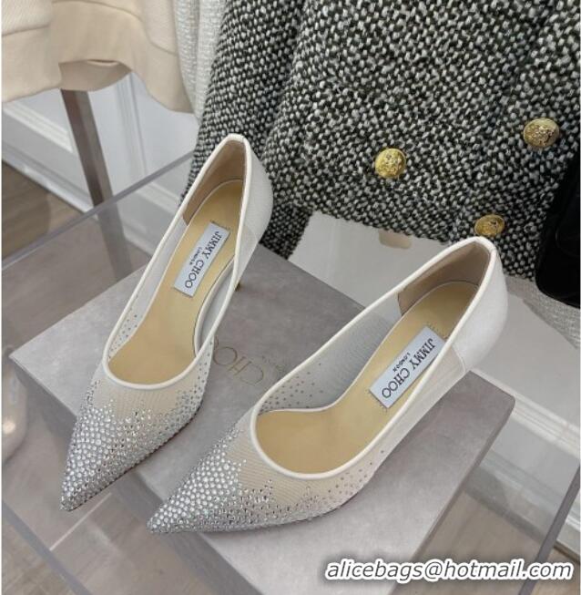 Perfect Jimmy Choo Crystal Mesh Pumps 8.5cm 121665 White