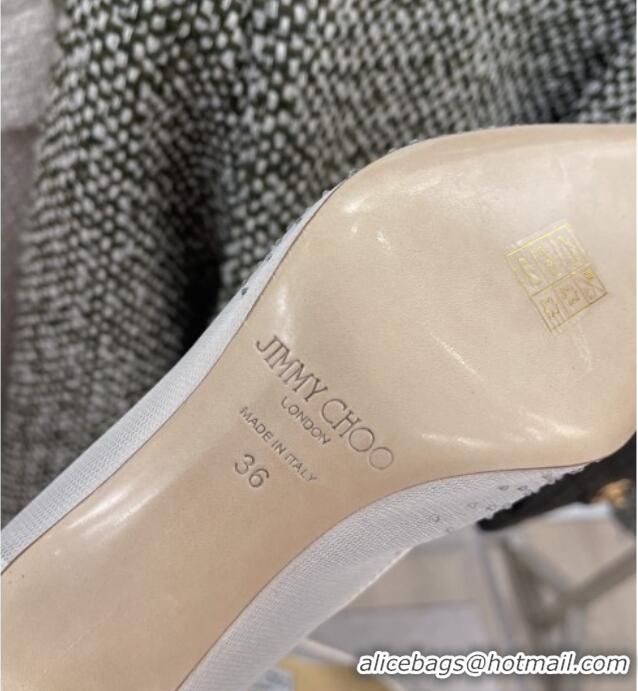 Perfect Jimmy Choo Crystal Mesh Pumps 8.5cm 121665 White