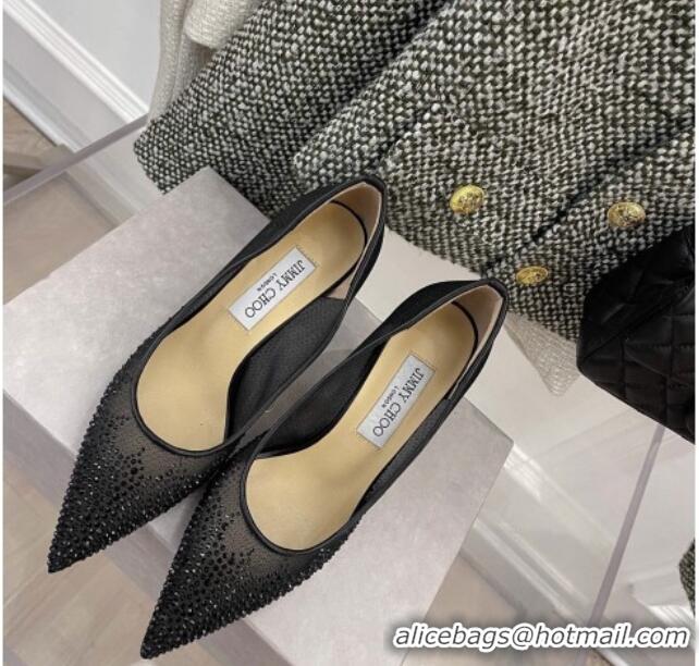 Good Quality Jimmy Choo Crystal Mesh Pumps 8.5cm Black 121668