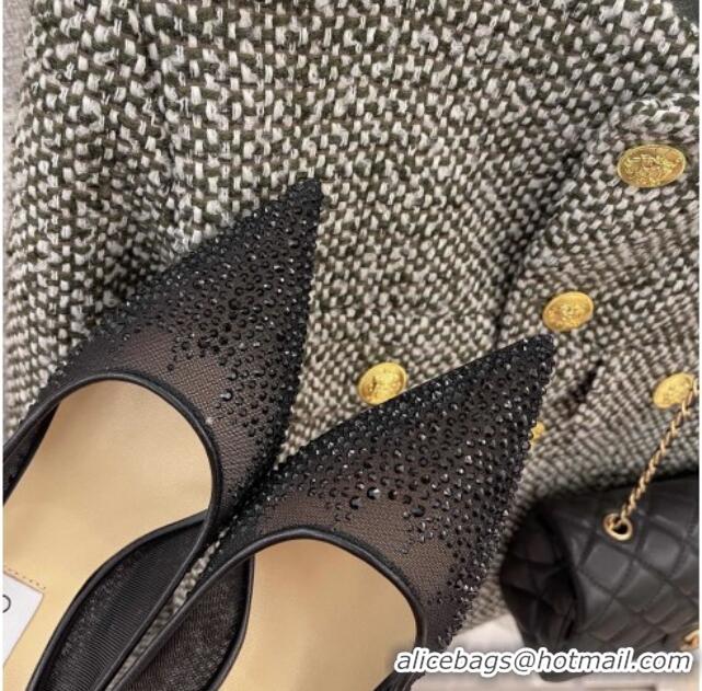 Good Quality Jimmy Choo Crystal Mesh Pumps 8.5cm Black 121668