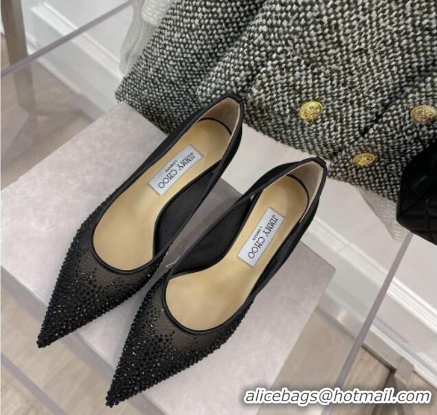 Good Quality Jimmy Choo Crystal Mesh Pumps 6.5cm Black 121669