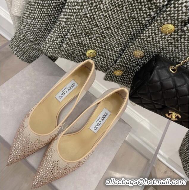 Top Quality Jimmy Choo Crystal Mesh Pumps 8.5cm Nude 121671