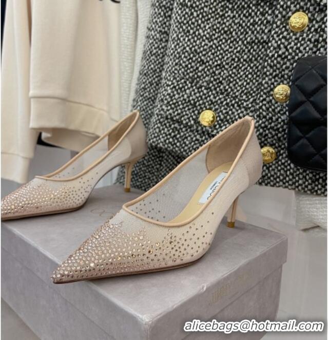 Best Design Jimmy Choo Crystal Mesh Pumps 6.5cm Nude 121672