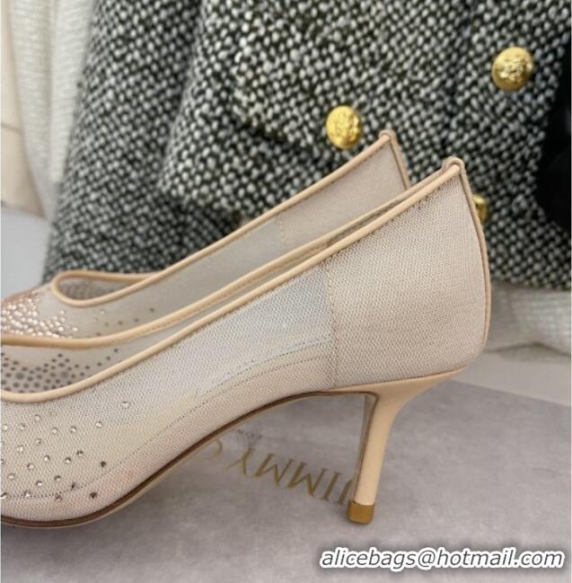 Best Design Jimmy Choo Crystal Mesh Pumps 6.5cm Nude 121672