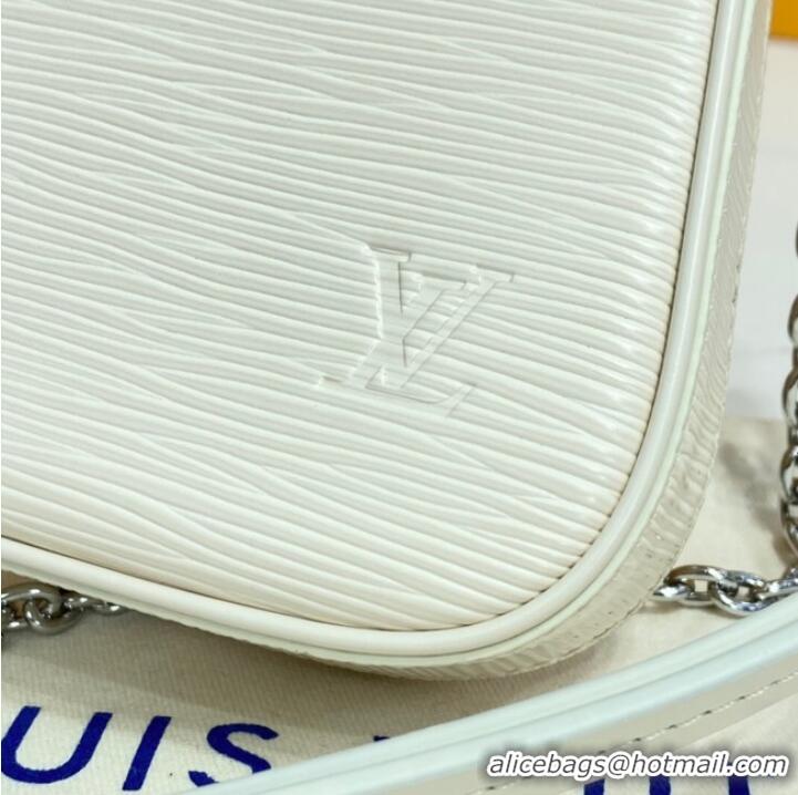 Unique Discount Louis Vuitton Epi Leather EASY POUCH ON STRAP M80471 WHITE