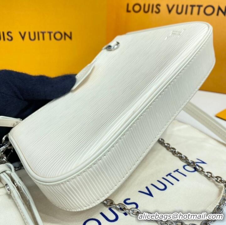 Unique Discount Louis Vuitton Epi Leather EASY POUCH ON STRAP M80471 WHITE