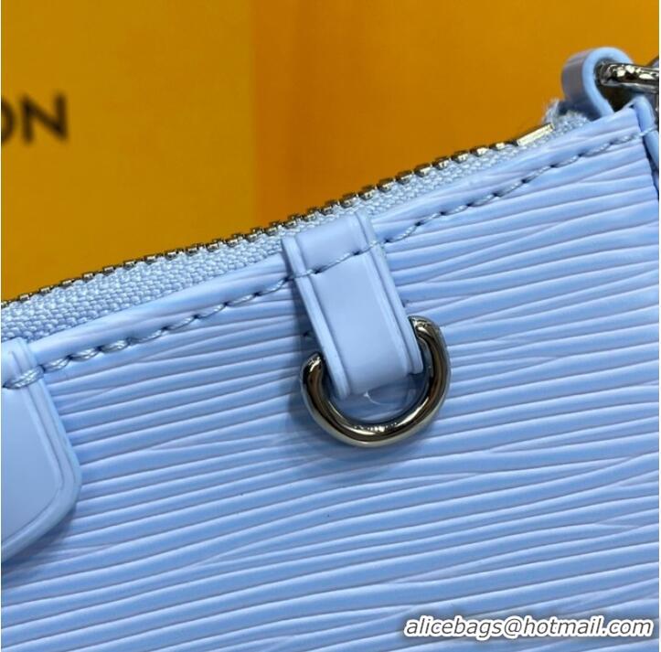 Good Product Louis Vuitton Epi Leather EASY POUCH ON STRAP M80471 Light Blue