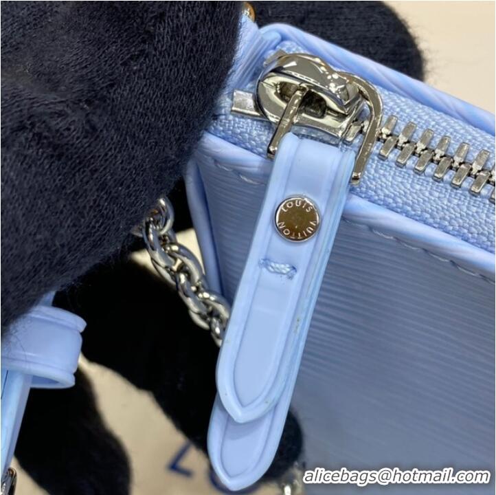 Good Product Louis Vuitton Epi Leather EASY POUCH ON STRAP M80471 Light Blue