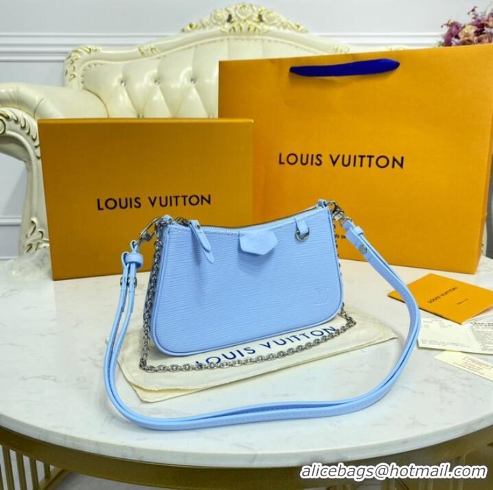 Good Product Louis Vuitton Epi Leather EASY POUCH ON STRAP M80471 Light Blue