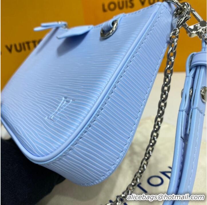 Good Product Louis Vuitton Epi Leather EASY POUCH ON STRAP M80471 Light Blue