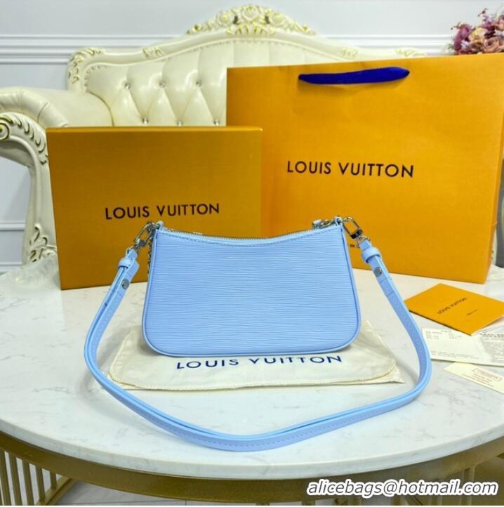 Good Product Louis Vuitton Epi Leather EASY POUCH ON STRAP M80471 Light Blue