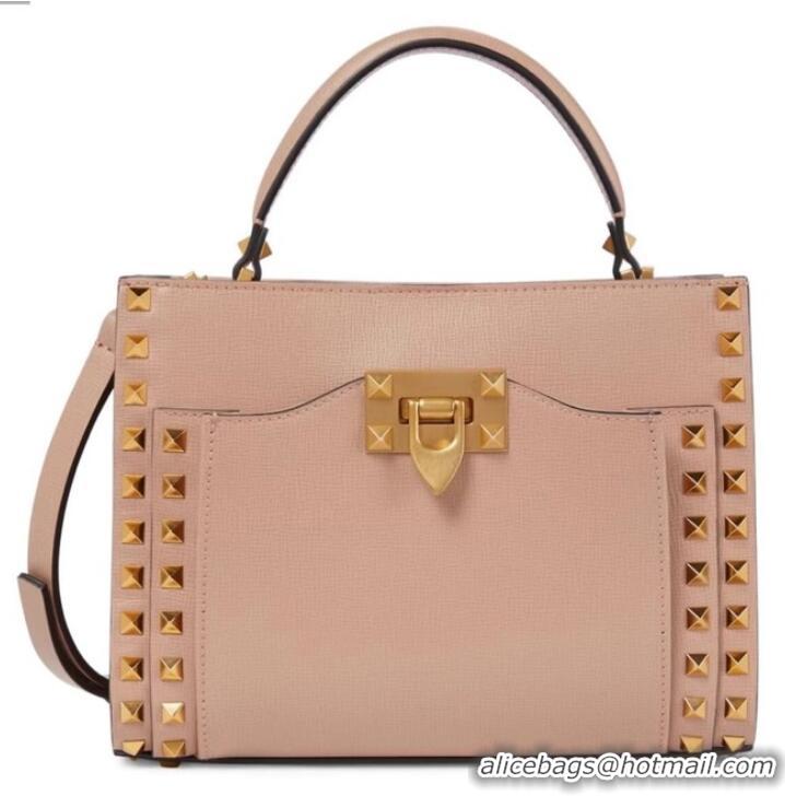 Pretty Style VALENTINO GARAVANI Rockstud Alcove Medium grain calf leather 2B0056 pink