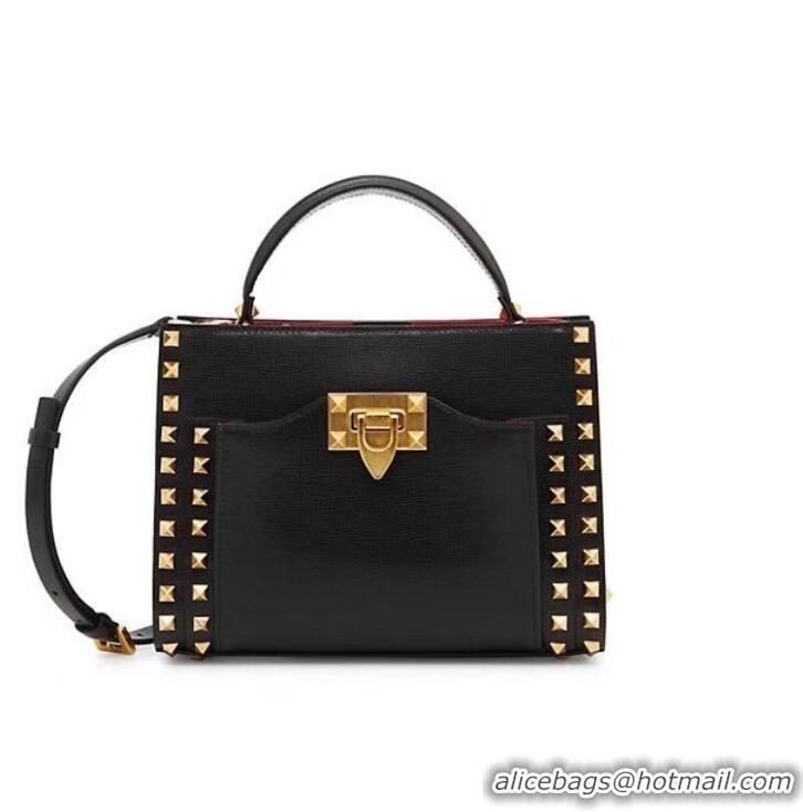 Low Cost VALENTINO GARAVANI Rockstud Alcove Medium grain calf leather 2B0056 black