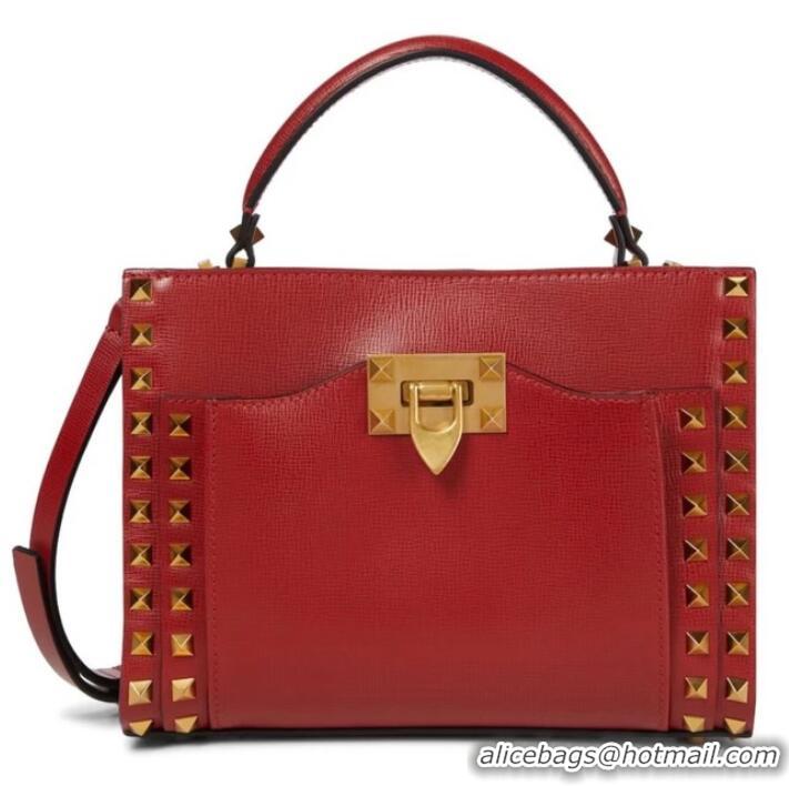 Classic VALENTINO GARAVANI Rockstud Alcove Medium grain calf leather 2B0056 red